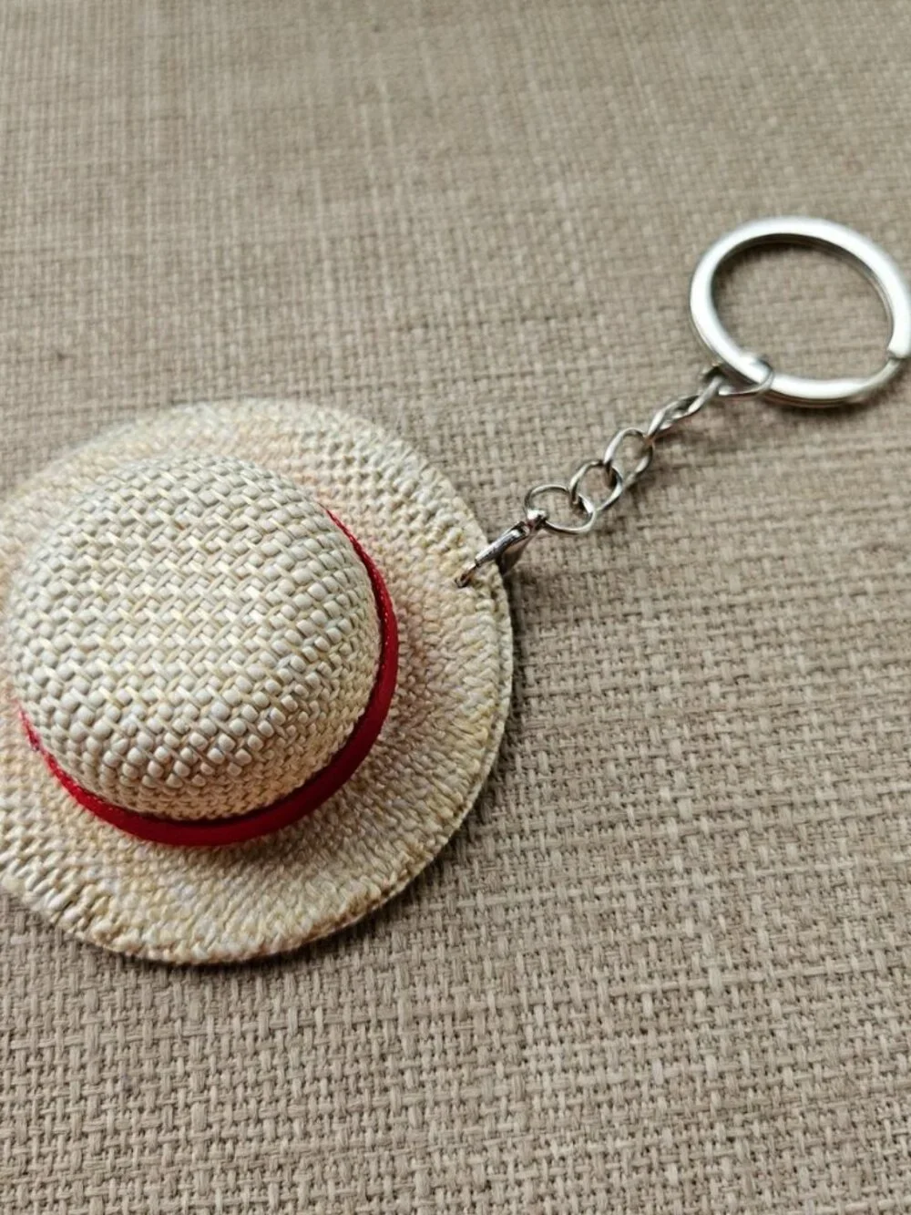 Keys Holder Handmade Straw Hat Anime Design Keychain keyring